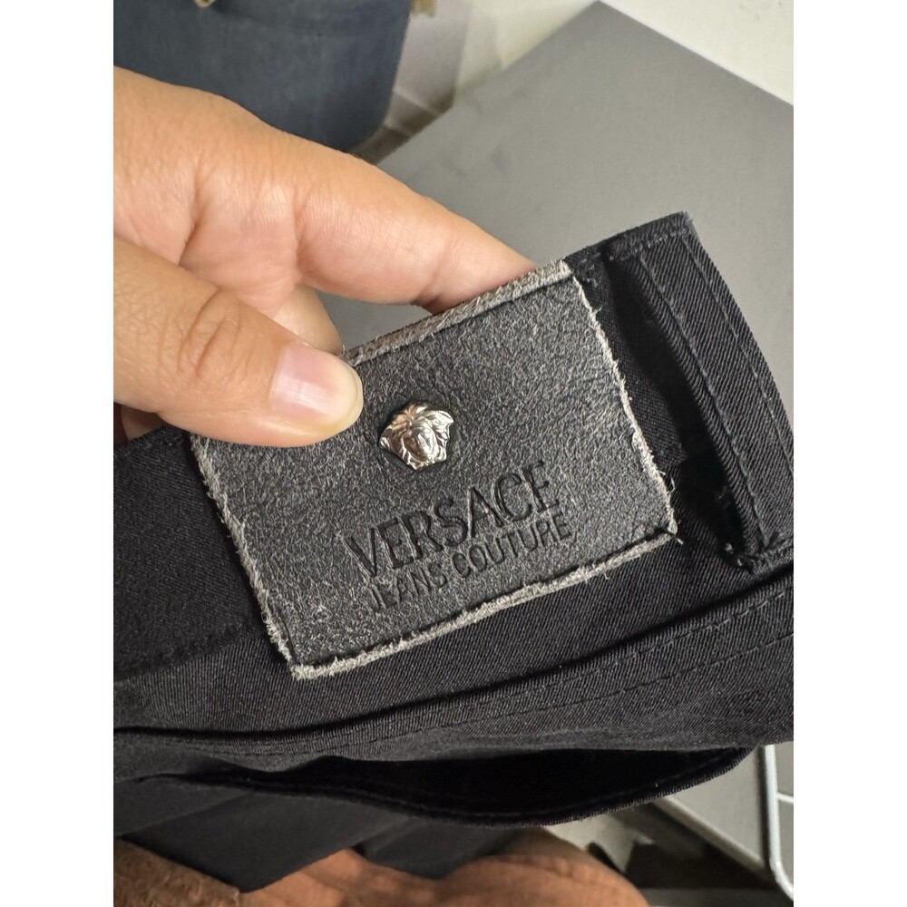 Vintage 90s VERSACE Jeans Couture Straight Leg Denim Black Medusa Italy - Picture 7 of 12